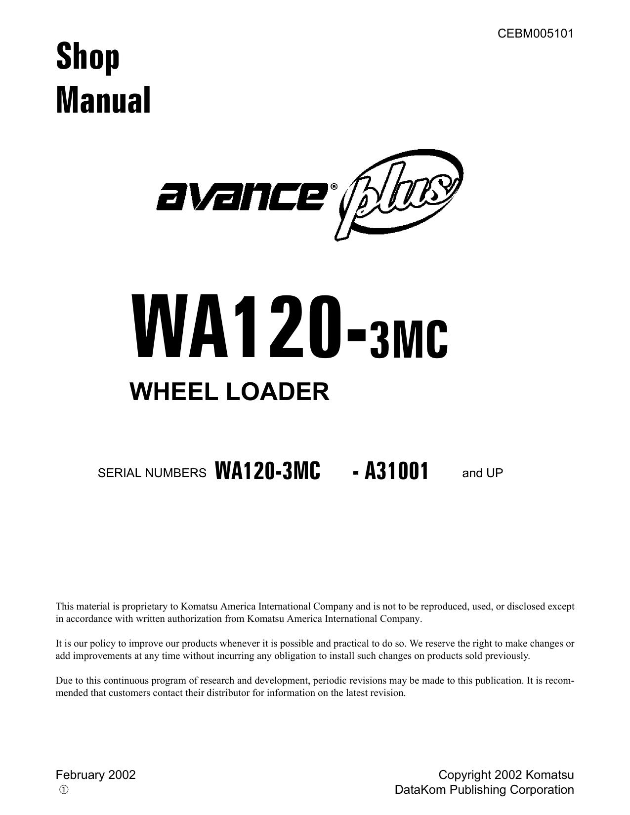 WA120-3MC Shop Manual